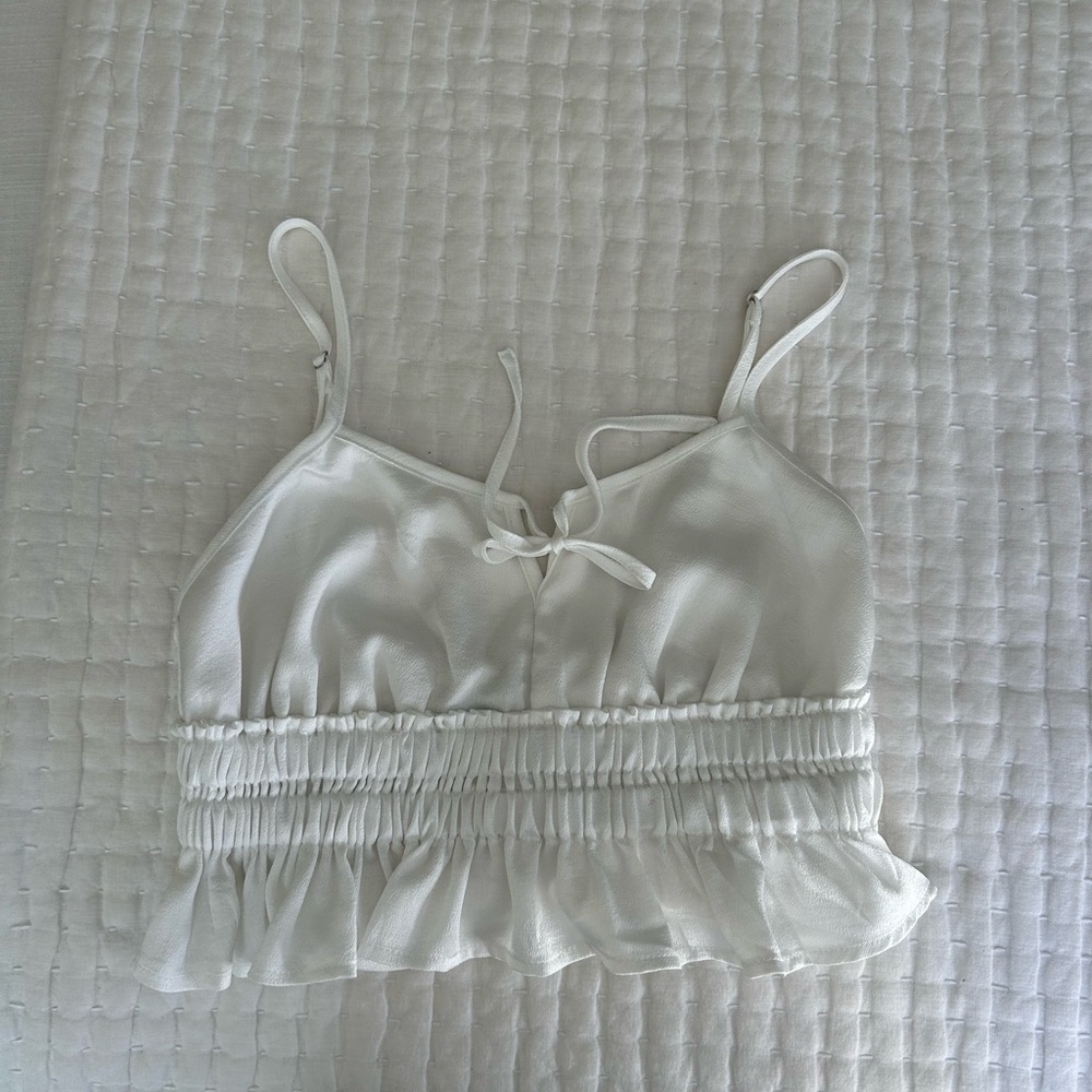 Cotton Candy White Ruffled Top